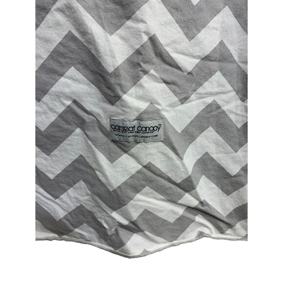 Soft Carseat Canopy Gray White Chevron Stripe Warm Baby Car Seat Cover - Picture 3 of 4